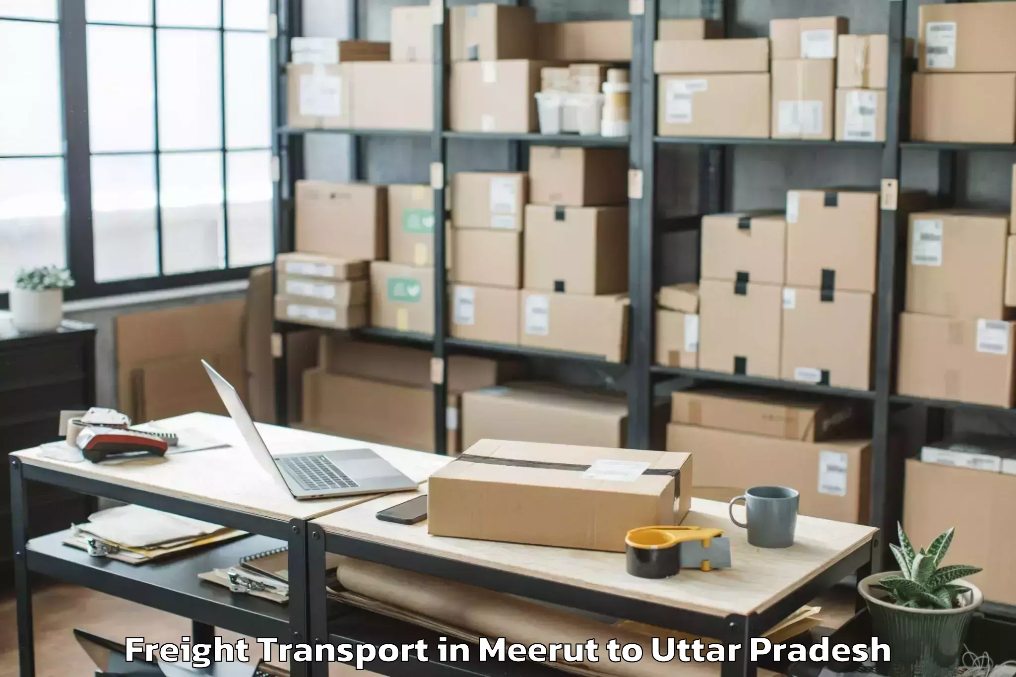 Book Meerut to Mahavan Freight Transport Online